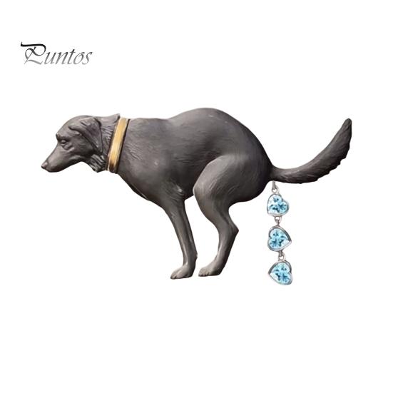 

Брошь в виде собаки, какающей, со стразами, в форме сердца, для собаки, нескользящая, для пальто, воротника, сумки, шарфа, украшения для повседневной одежды Dog