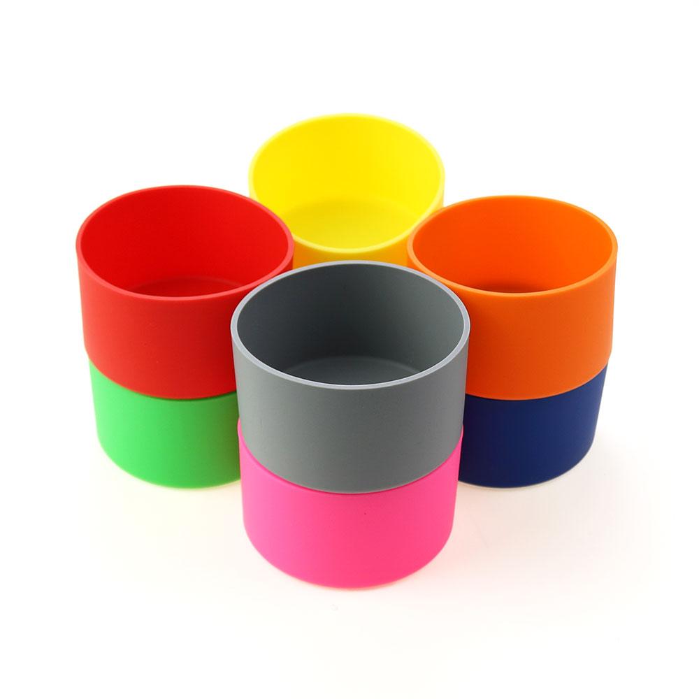 17 Colors 7.0CM Silicone Cup Bottom Cover Heat Insulation Coaster Sleeve Water Cup Cover Sheath 70MM AntiSlip Bottle Sleeve Cup Holders 5