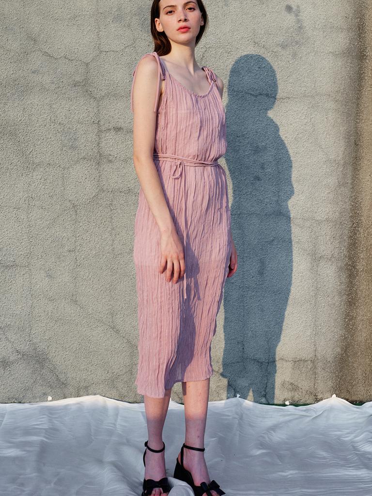 Sorry, Too Much Love Rosalie Pleats Chiffon Dress_Pink