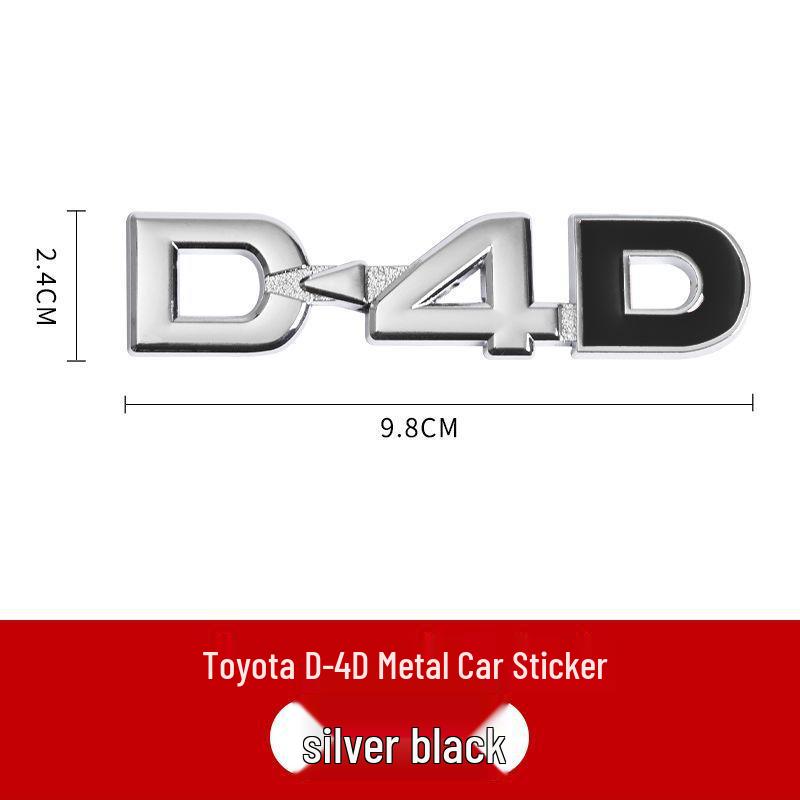 Kovová nálepka na zadní část D4D pro vozidla Prado, Highlander, Land Cruiser a 4WD