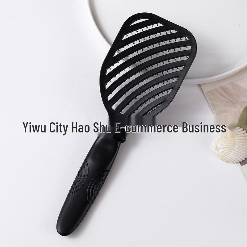 Dual-Use Candy Ribs Comb: Wet/Dry Hollow Scalp Massage & Volume Styling Comb