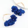Pauli Manfi Fashion New Metal Fabric Flower Petal Drop Earrings Women 'S Sexy Elegant Casual Jewelry Accessories