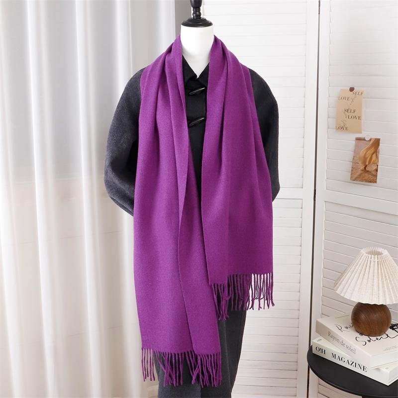 Winter Warm Luxury Imitation Cashmere Scarves Solid Color Fashion Shawl Wrap Ladies Blanket Foulard Pashmina Bandana Scraf