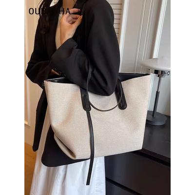 Premium Sense Bag Women 2025 New Niche Design Canvas Bag Fashionable Large Capacity Commuter Tote Bag