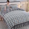 Light luxury high-end thickened milk fleece four-piece set, winter warm quilt cover, double-sided coral fleece anti-static three-piece set