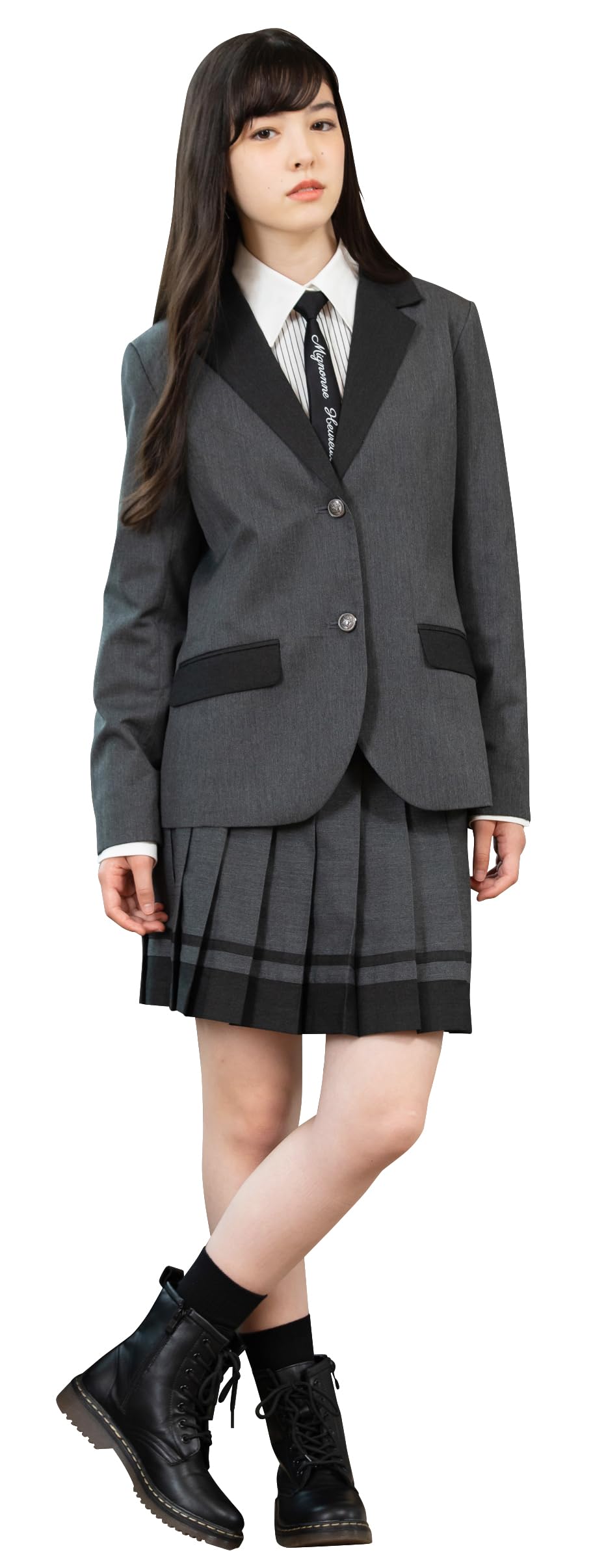 

Graduation Ceremony Elementary School Girls Suit Clothes Formal set including jacket skirt shirt Bailey 165cm [Arisana] Children s (4-piece + + + tie) серый