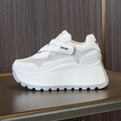 8cm mikrovlákno kůže jarní podzimní boty robustní tenisky platforma na klínku ženy běžné boty dámy móda skateboarding
