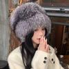 Fox Hair Bucket Hat Warm Ear Hat Winter Fur Thickened Lei Feng Hat Cute Tail Northeast Cold Basin Hat