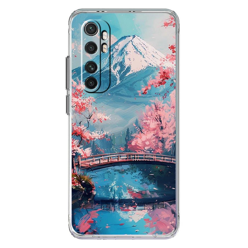 Phone Case For Xiaomi Mi Poco X7 X6 X5 X3 F7 Ultra F6 Pro F3 15 14T 14 13T 11 12 13 Lite Cover Japan Mount Fuji Cherry Blossom
