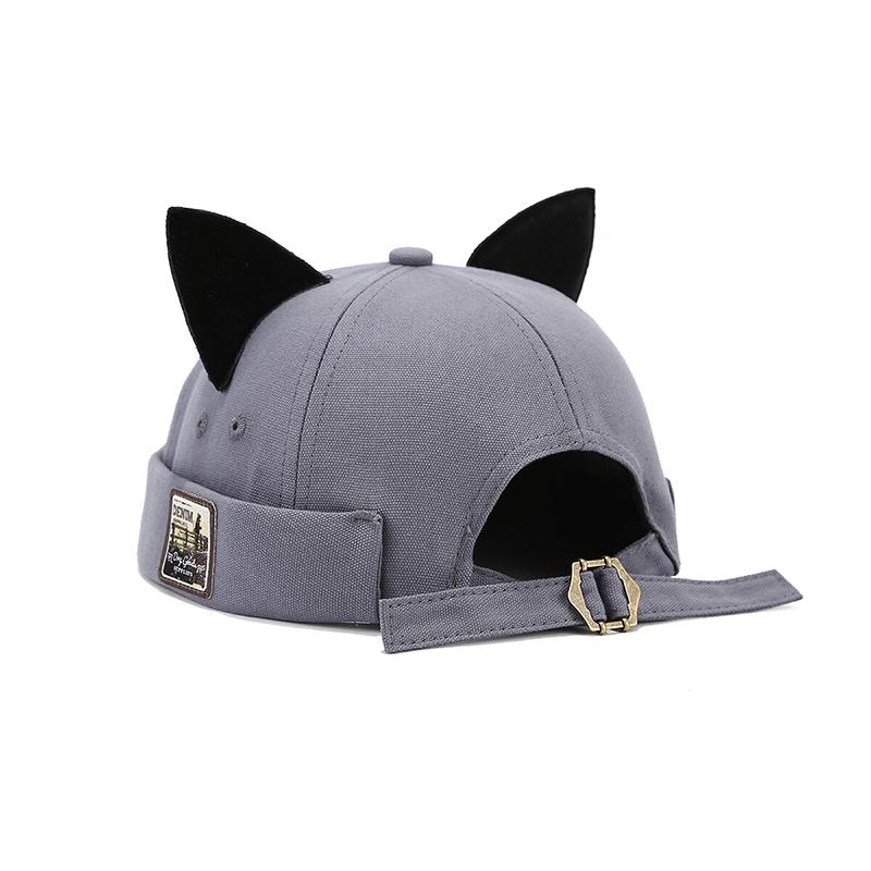 Cute Kids Brimless Hat with Cat Ears Solid Color Design Perfect for Outdoors and Breathable