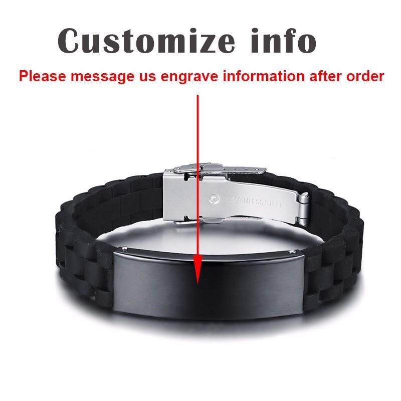 Vnox Religious Cross Jesus Scripture Quote Christian Bible Verse Inspiring Faith Silicone Bracelets for Men Personalize