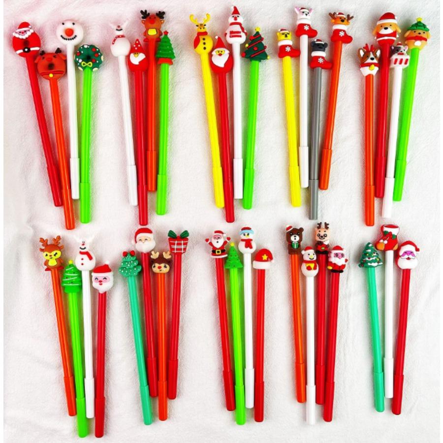 

40Pcs Kawaii Christmas Gel Pen Cute Christmas Tree Reindeer Santa Snowman Gift 0.5mm Black Neutral Pens School Office Stationary Comfortable Grip Stat Random style