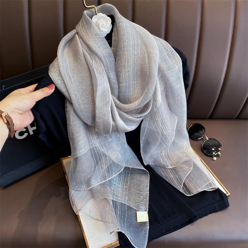 Women Summer Silk Scarves Fashion Shawl Lady Wrap Soft Female Stole Bandanna Hijab Poncho Foulard Muffler