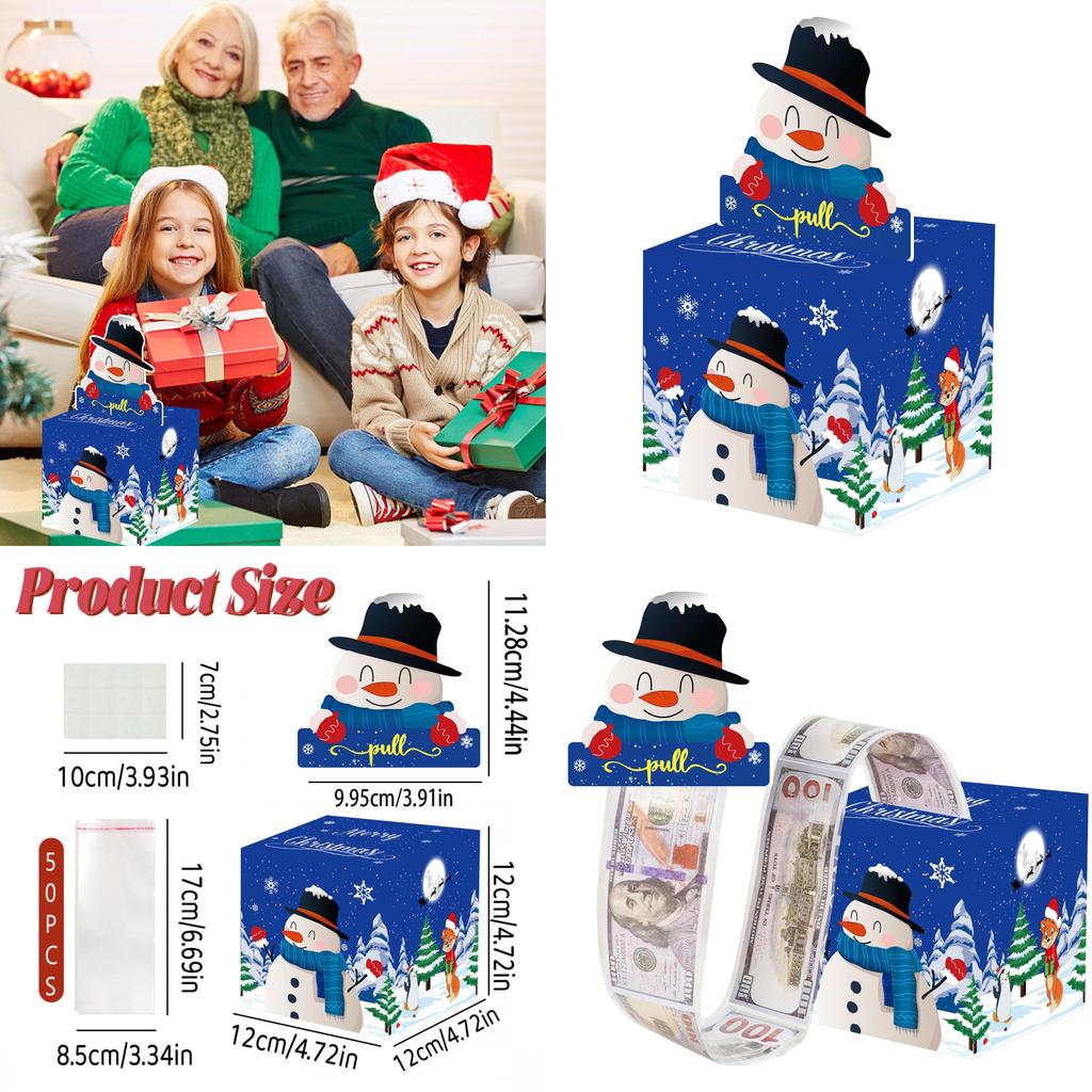 Christmas Snowman Theme Party Decor Gift Box With Paper Material For Holiday Celebrations
