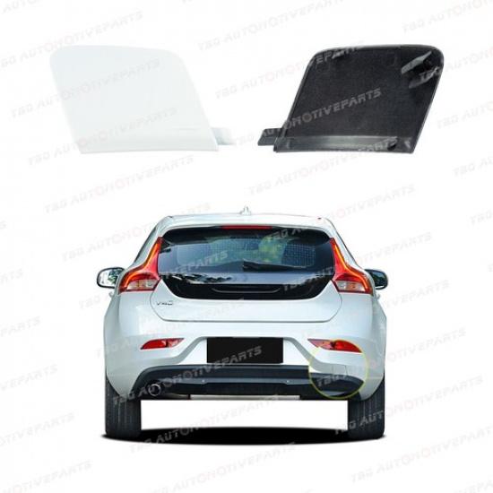 Crystal White for Volvo V40 2012 2013 2014 -  Rear Bumper Tow Hook Eye Cover