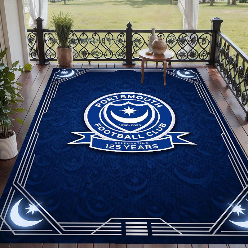 Soft Floor Carpet Portsmouth FC Pattern Area Rug Decorative Mat For Home Room Decoration