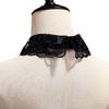 Fashionable Embroidery Floral Beaded Lace Fake Collar for Women Lapel Ruffled Organza Removable Collar Dress Accessory