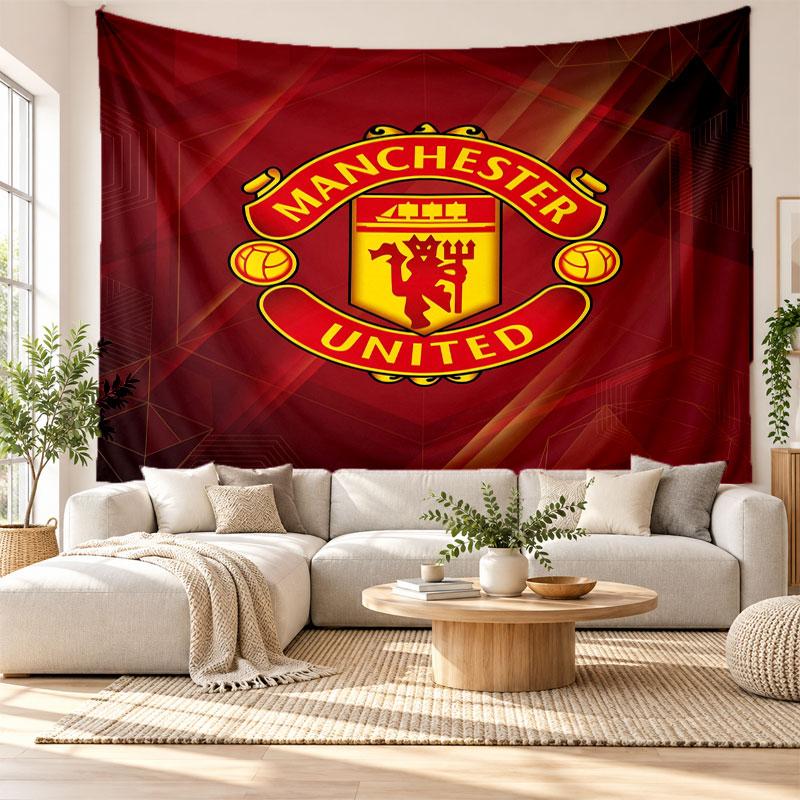 Manchester United Wall Tapestry, Soft Fabric Wall Hanging, Decorative Backdrop For Bedroom Home Wall Art