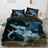 Deer Duvet Cover Set Wild Animals Flowers Pattern Polyester Bedding Set King Twin Full Size Comforter Cover For Kids Boys Girls