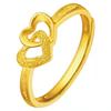 Heart Goldplated Fashionable Ring With Adjustable Fit Captivating Double Heart Design For Women