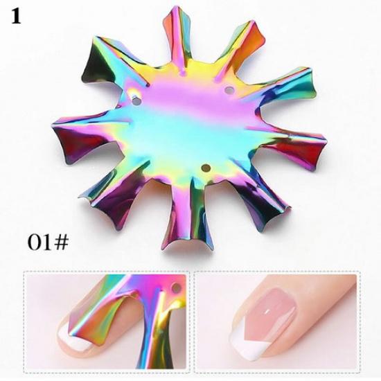 Nail Art Tool Stencil French Tip Smile Line Multi-Sizes Easy Edge Cutter Trimme^