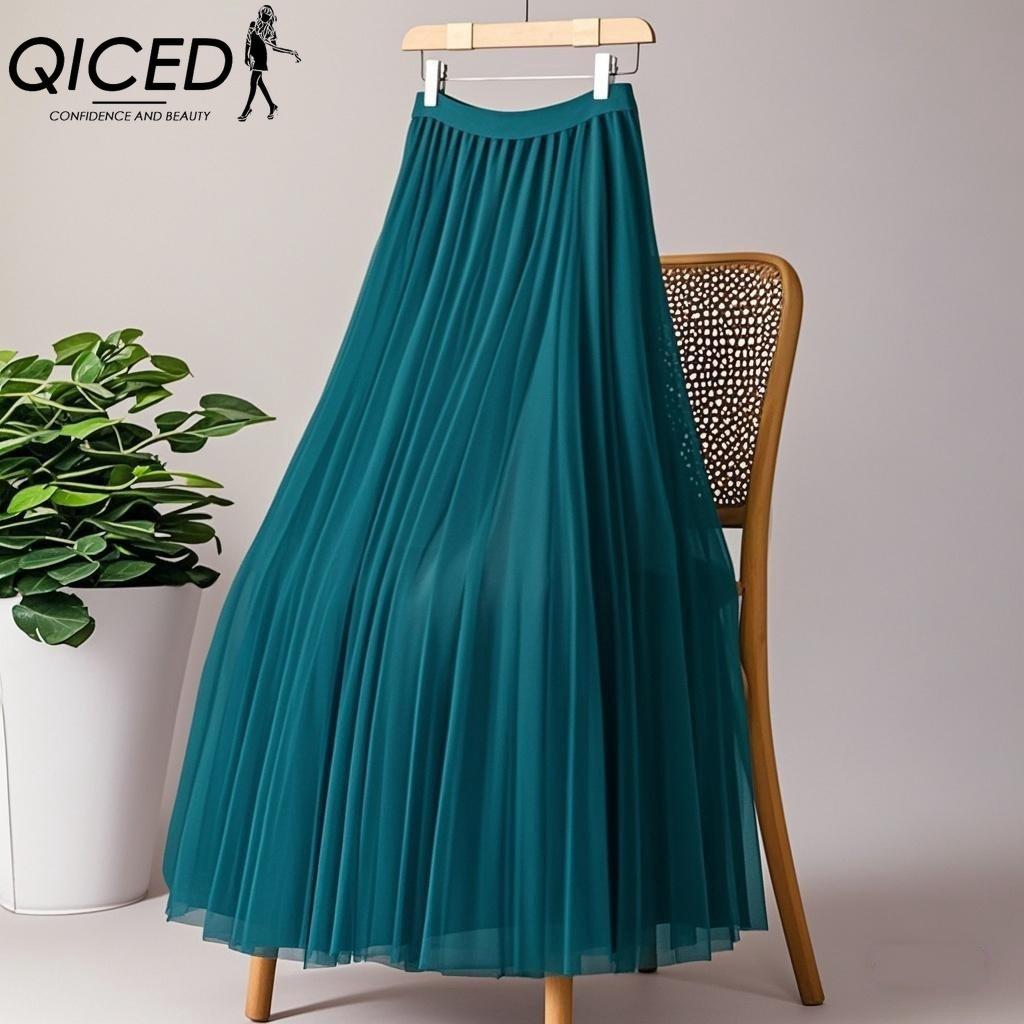 

QICED 28 цветов Женская модная повседневная летняя весенняя юбка XL aero синий