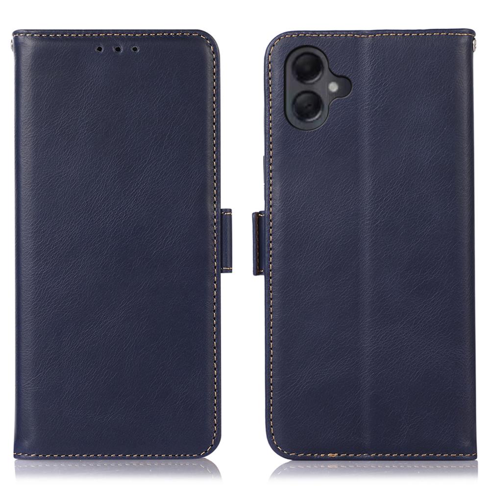 For Samsung Galaxy A07 Case RFID Blocking Genuine Cow Leather Wallet Phone Cover