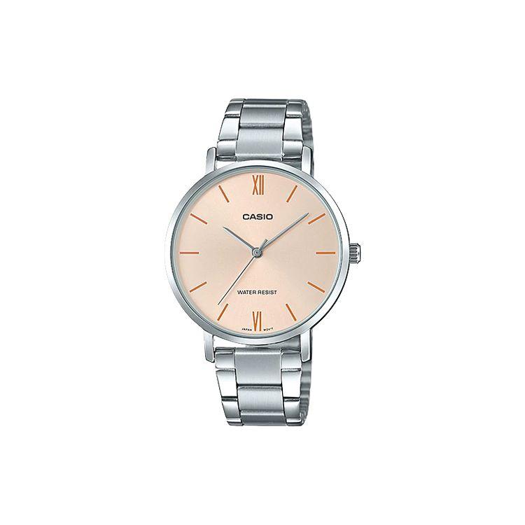 

Casio Standard Series Dress Series Simple Fashion Large Dial Quartz Movement Leather Strap Women watches Gold LTP-VT01D-4B Regular Box,Silver Strap