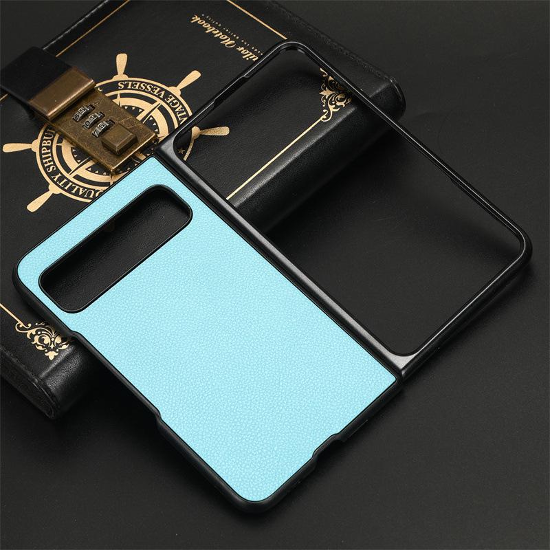 Google Pixel Fold Lychee Pattern Protective Case - Solid Color Folding Back Cover Skin Sticker