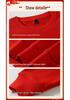 Women's 2026 Year of the Horse Red Round Neck Fleece-Lined Hoodie - Loose Fit, Autumn/Winter Edition