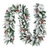 Flocked Artificial and Needle Christmas Garland 6ft for Front Door Window Holiday Decor