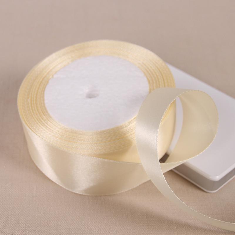 25 Yards 6/10/12/15/20/25/32/38/50/75mm Beige Color Polyester Satin Ribbon for Wedding Party Decoration&DIY Gift Wrapping Ribbon