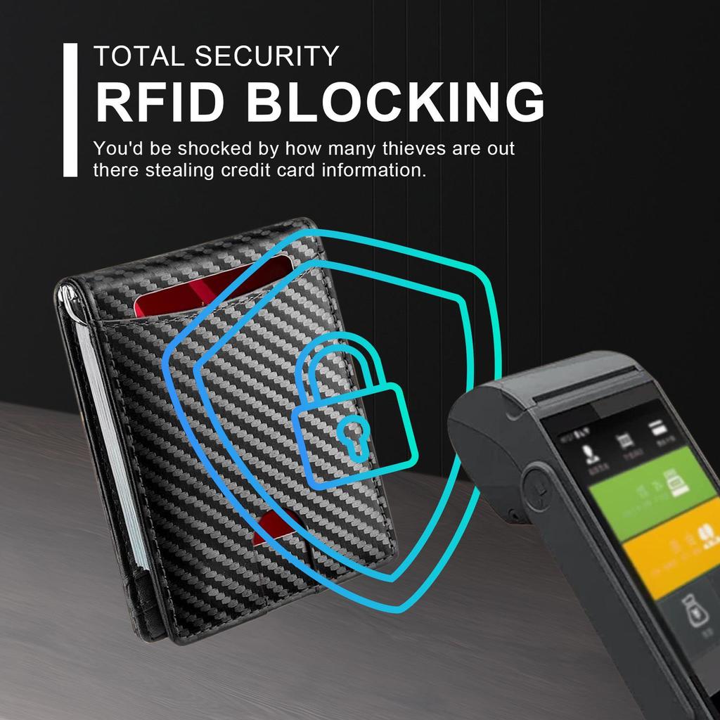 Hot-Selling Men's Slim Bi-Fold RFID Anti-Theft Wallet with Pull-Out Credit Card Holder