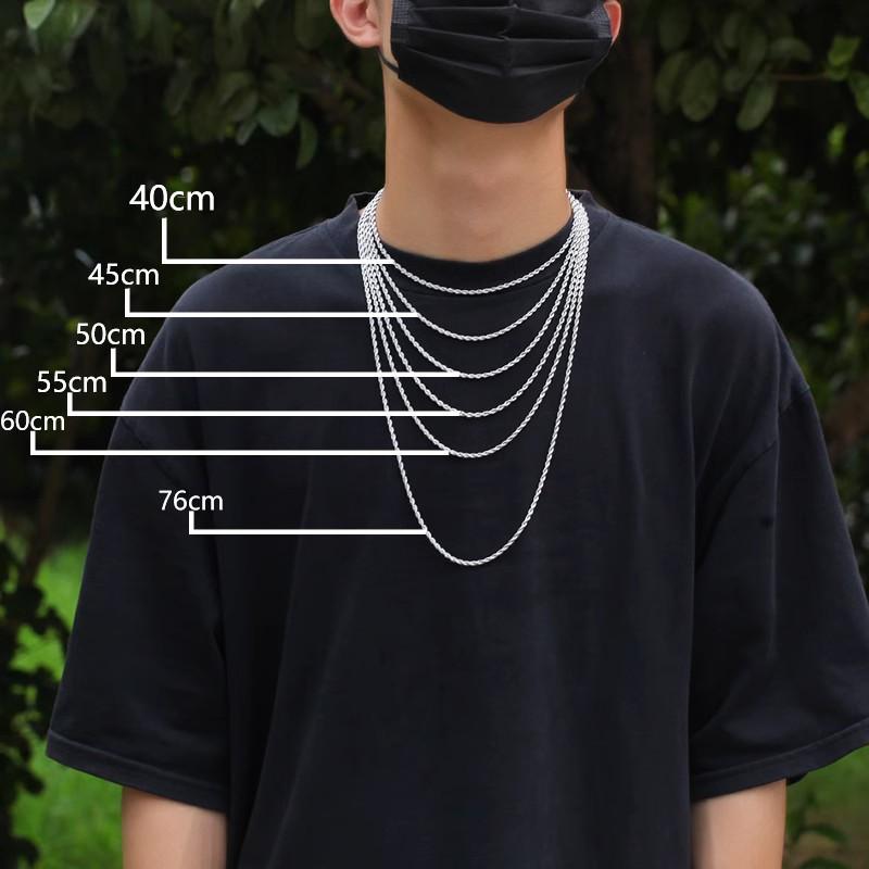 Necklace Boys Hip Hop Versatile Stainless Steel Gold Twist Chain Niche Plain Chain Twist Rope Chain Jewelry