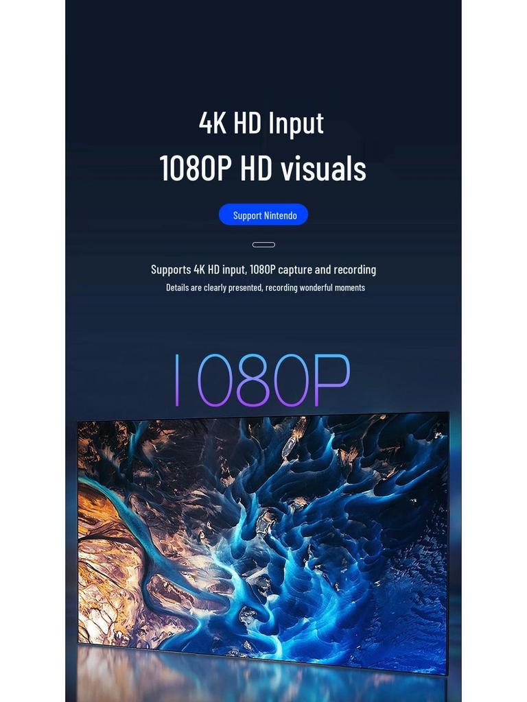 4K USB 3.0 HDMI Video Capture Card for PS5, DSLR, Game Streaming, 1080p60 Recording