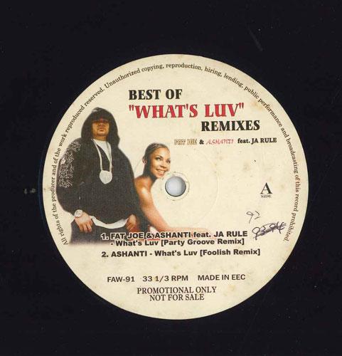12inch Record FAT JOE & ASHSNTI - Best Of "what's Luv" Remixes FAW91 NOT ON LABEL Europe Rap & Hip-Hop/R&B Used