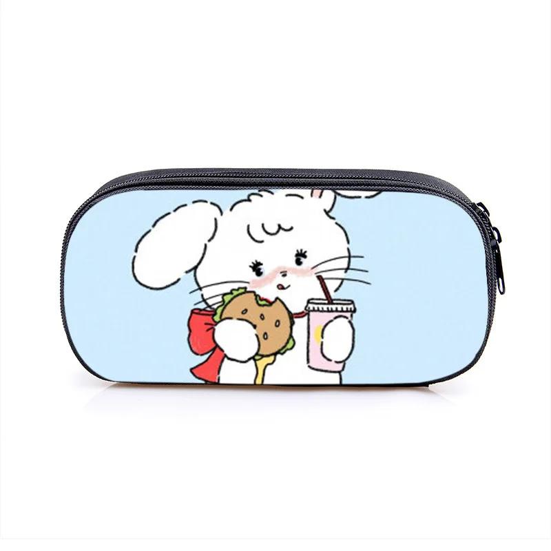 Mikko Pencil Bag Anime Pencil Cases Canvas Kawaii Stationery Box Children's Office Student School Supplies Stationary