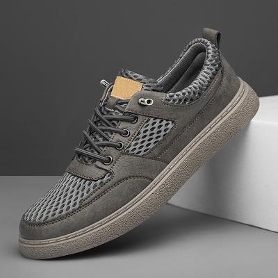 Sommer 2024 Mesh Schuhe Herren Sneaker Atmungsaktiv Leicht Herren Freizeitschuhe Schnürschuhe Walking Schuhe Herren Bequeme Board Schuhe