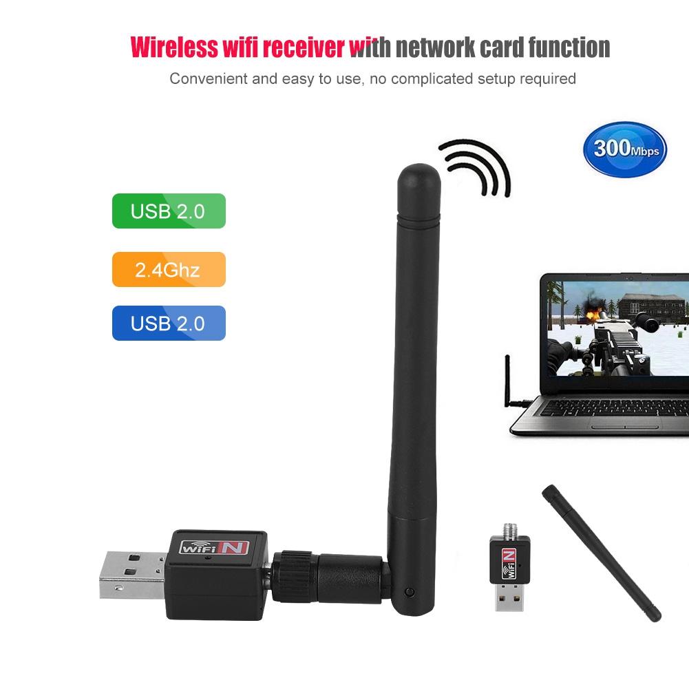 300Mbps Wireless USB2.0 Network Card WIFI Adapter Dongle Signal Transceiver 2.4Ghz