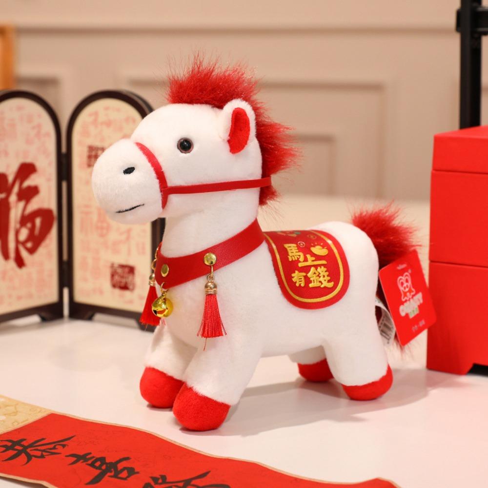 Soft Horse Mascot Stuffed Animal PP Cotton Chinese Horse Plush Doll  Chinese New Year Gift