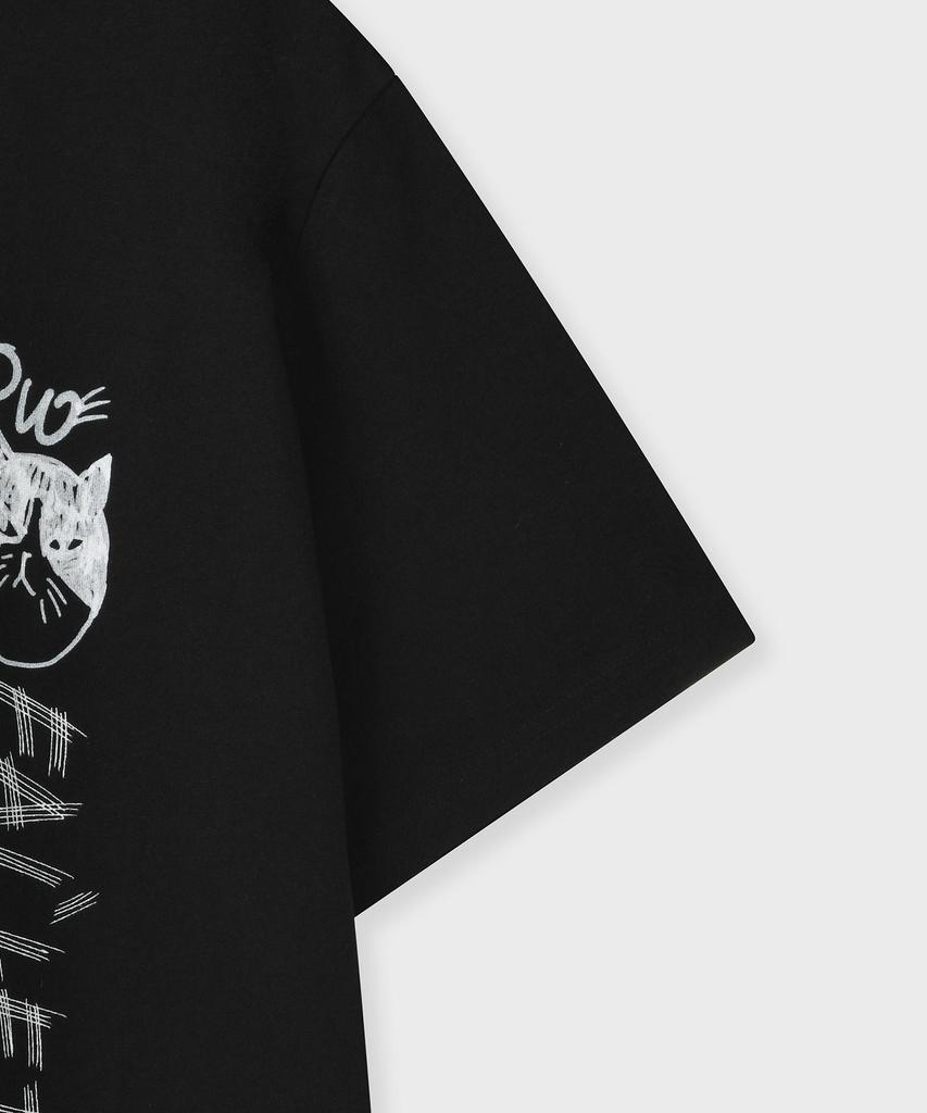 FALLETT Nero Drawing Oversized Short Sleeve T-Shirt Black