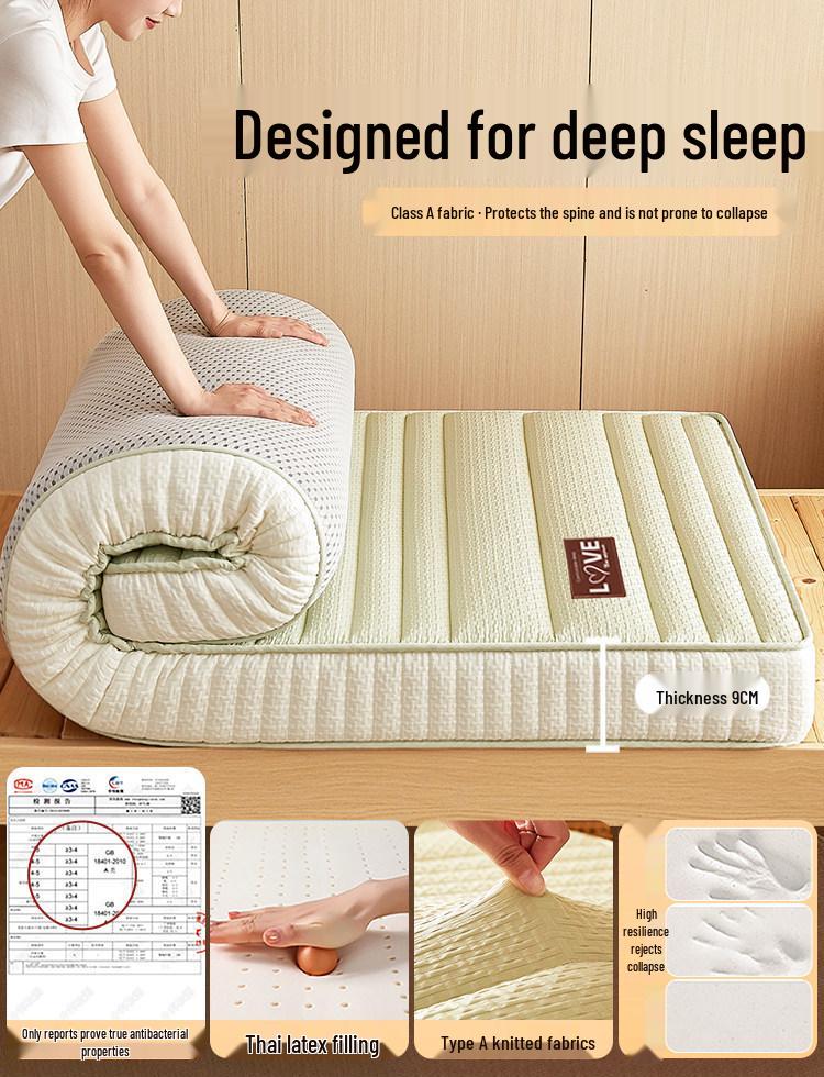 Memory Foam Latex Single Bed Pad for Dorms - 90x190cm