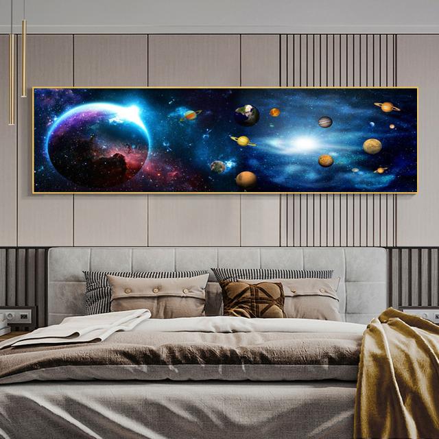 Solar System Canvas Painting Wall Art Planet Paintings Space Astronaut Posters Prints for Living Room Decor Bedside Art Cuadros