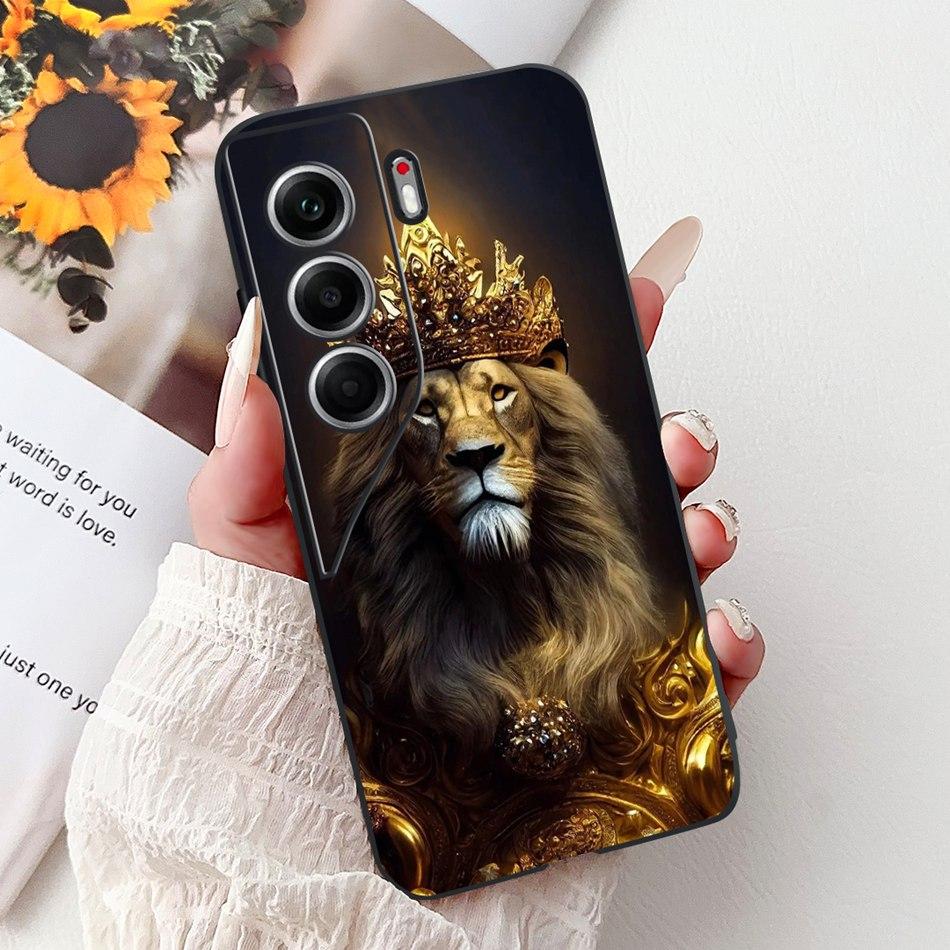 For Tecno Camon 40 Pro 4G Camon40 Elegant Floral Cat Phone Case For Camon 40 40Pro 4G CM6 CM5 Black Silicone Soft Cases Bumpers