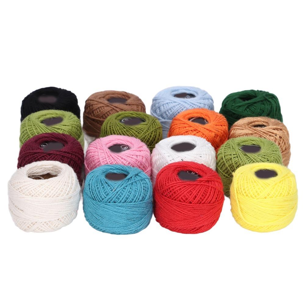 16pcs Natural Crochet Thread Rich Bright Color Jute Twine Rolls Durable Crochet Cotton  Artworks