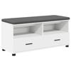 Hallway Bench with Cushion and Drawers White 100 X 38 X 46 Cm