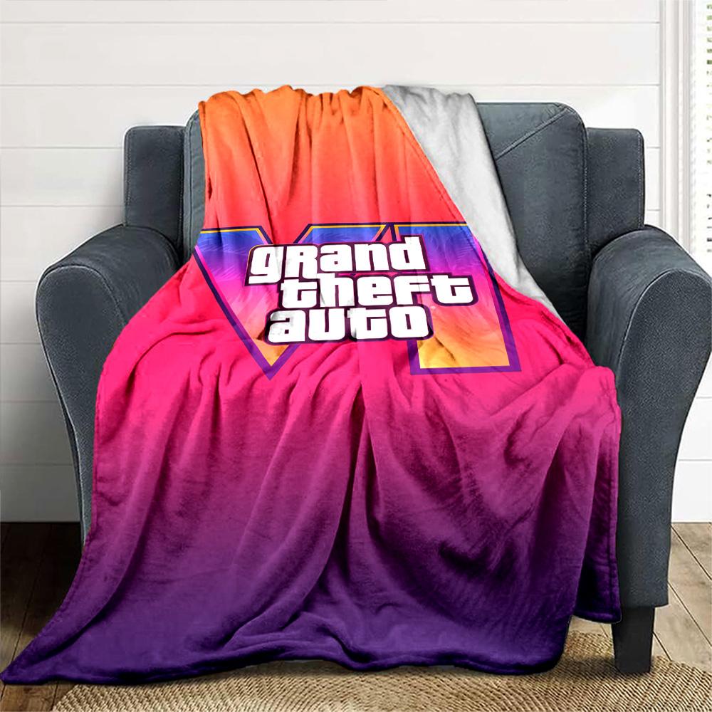 Grand Theft Auto Blanket Comfortable Perfect for Sofa Couch Bed Four Seasons Universal Digital Print Suitable for Gifting Relatives and Friends