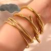 CARLIDANA Chunky Bangle Gold Plated Irregular Jewelry Geometric Stainless Steel Open Cuff Bangle Tarnish Free Waterproof Jewelry