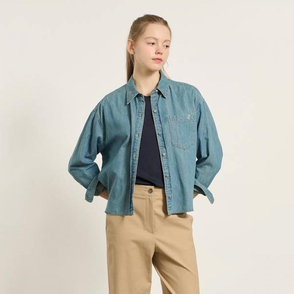 Bcbg Pocket Denim Blouse B5f7b412 indigo (60)/55