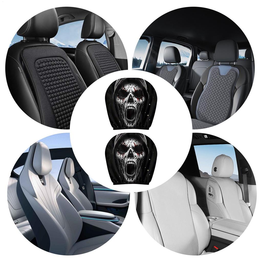 Car Headrest Protector Front Headrest Protector Decoration 2 Pieces Washable Reusable Automotive Interior Decorations For Sedan